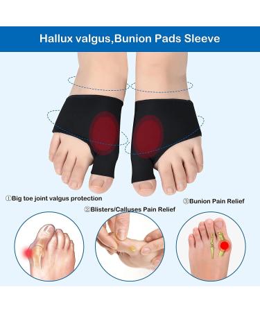 Orthopedic Bunion Corrector for Women and Men - 2 Pack Black, Pain Relief Sleeve for Hallux Valgus, Toe Separator Straightener and Support - Day Night Wear - Buy Online on GoSupps.com