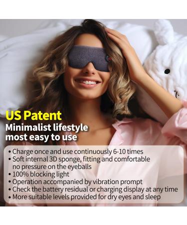 Cordless Heating Eye mask Sleep Eye mask Rechargable with Battery Indicators with Sound Prompt Relief Dry Eye (Black) - Buy Online on GoSupps.com
