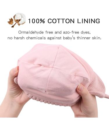 XIAOHAWANG Warm Kids Beanie with Pompom | Winter Knitted Baby Hat for Boys and Girls 6-24 Months | Skin Pink - Buy Online on GoSupps.com