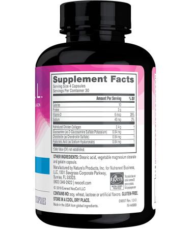 NeoCell Joint Complex - Type 2 Hydrolyzed Collagen for Joint & Cartilage Support - 120 Capsules - Buy Online on GoSupps.com