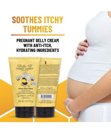 BELLA B NATURALS Tummy Honey Cream 4oz | Best Pregnancy Cream for Stretch Mark Prevention & Fading Stretch Marks - Buy Online on GoSupps.com