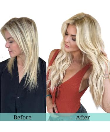 Doores 18 Inch Remy Clip-In Hair Extensions - Light Blonde Highlights (Gold Blonde) 120g - 7 Pieces 45cm Real Hair - Buy Online on GoSupps.com