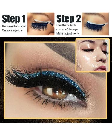 Zeaybsr Eyeliner Stickers - 5 Pairs Reusable Blue Eyeliner Stickers | Easy Apply & Remove (GT2202) - International Shipping - Buy Online on GoSupps.com