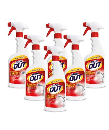 Iron OUT Spray Gel Rust Stain Remover, Remove and Prevent Rust Stains in Bathrooms, Kitchens, Appliances, Laundry, and Outdoors, 16 Ounce, Pack of 6