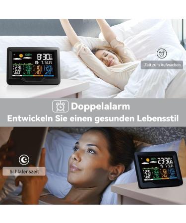 Oule GmbH Weatherstation Funk - 3 Outdoor Sensors Indoor/Outdoor Thermometer Hygrometer & Weather Forecast - DCF Radio Clock - International Shipping Available - Buy Online on GoSupps.com