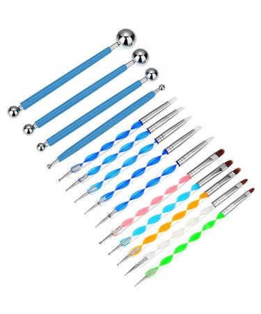 14 Pieces Dotting Tools Painting Brushes Set Nail Art Dotting Tool for Rock Painting Embossing Art Pottery Craft