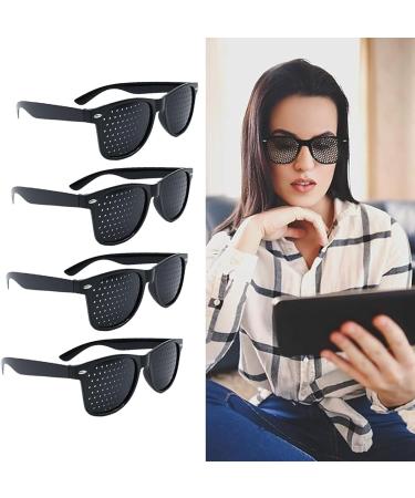 Doyuky 4 Piece Pinhole Glasses Set - Black Raster Glasses for Eye Training Vision Improvement & Relaxation - Buy Online on GoSupps.com