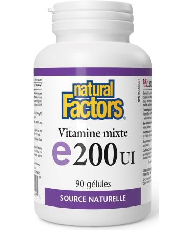 Natural Factors Mixed Vitamin E 200 IU 90 Softgels - Buy Online on GoSupps.com