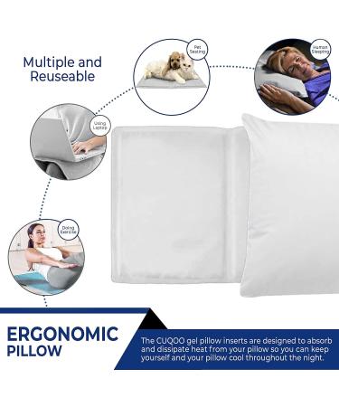 CUQOO Cooling Gel Body Pad Pillow Mat - Enhance Sleep Quality with Cool Sheets and Pillows - Night Sweat Relief - 2pk Cooling Pillow White - Buy Online on GoSupps.com