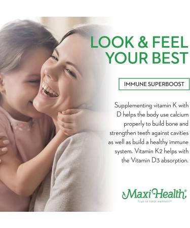 Maxi Health Liquid Vitamin D3 with K2 Drops for Long-Term Health - Vitamin K2 D3 Vitamin Supplement - D3 K2 Vitamin K and Vitamin D Supplement with Vitamin K2 MK-7 and VIT D 1 fl oz - Buy Online on GoSupps.com