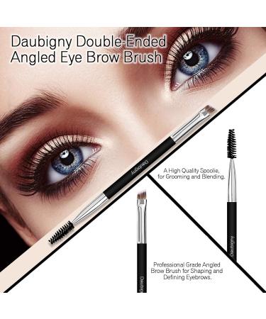 Daubigny Makeup Brushes Dual-ended Angled Foundation Brush Concealer Brush Eyebrow Brush Perfect for Any Look Premium Luxe Hair Rounded Taperd Flawless Brush Ideal for Liquid Cream Powder Blending Dual-Ended Angled and Eye Brow - Buy Online on GoSupps.com