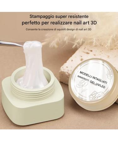 3D Nail Gel - White Carved Non Sticky Gel For Manicure | Solid 3D Nail Rt 5G | Salon Quick Dry Nail Design Supplies | Creative Nail Extension | - Buy Online on GoSupps.com