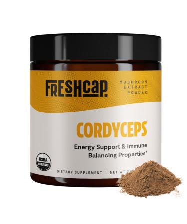 Organic Cordyceps Mushroom Extract Powder - Organic Cordyceps Militaris - Supplement - Energy and Endurance -Real Fruiting Body No Fillers (60 Gram)