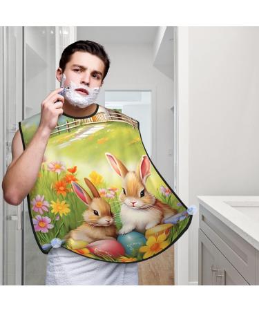 Shop Cute Cartoon Easter Bunny Shaving Bib - Waterproof Beard Apron | Perfect Gift for Dad - One Size Fits All - Buy Online on GoSupps.com