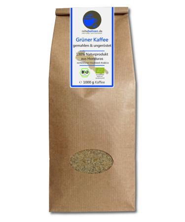 Organic Green Coffee Powder for Weight Loss / Diet 100% Natural Arabica Honduras Highland (1000g Grounded & unroasted) Coffee 1 kg (Pack of 1)