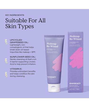 KraveBeauty Double Cleanse Duo Makeup Re-Wined + Matcha Hemp Cleanser Gentle Makeup Remover & Hydrating Cleanser Hydrates and Preps Skin Vegan & Cruelty Free 3.38 fl oz 4.05 fl oz - Buy Online on GoSupps.com