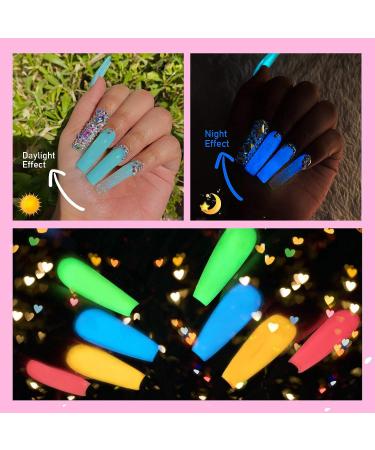 Saviland Glow in the Dark Dip Powder Nail Set - 10 Colors for French Manicure Nail Art, No Lamp Needed - Buy Online on GoSupps.com