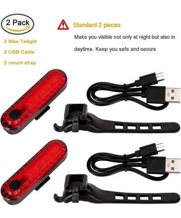 USB Rechargeable Bright Bike Tail Lights - 4 Light Modes - Easy Install - 2 Pack - Buy Online on GoSupps.com