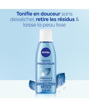 NIVEA Fresh Toner (1 x 200 ml) facial toner enriched with Lotus flower and Hydramine refreshing moisturizing facial cleanser for normal to combination skin - Buy Online on GoSupps.com