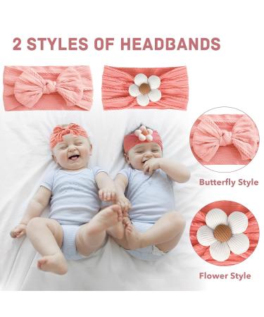 Uwiyo 6-Pack Baby Turban Headband Set | Soft Nylon Flower Loop Hairbands for Newborns & Toddlers - Buy Online on GoSupps.com