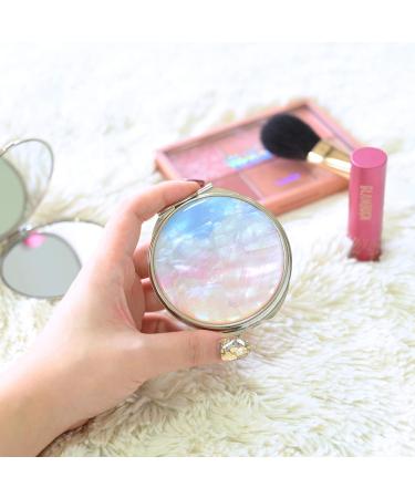 MADDesign Mother of Pearl Makeup Compact Purse Mirror - Double Sided Folding Magnify Clouds - Buy Online on GoSupps.com