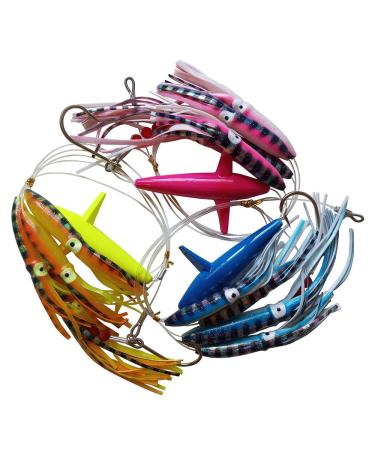 Krazywolf Fully Rigged Big Game Daisy Bird Trolling Chain Boat Fishing Squid Lure Rig Teaser Pack of 3 TL-BA-1 3 Packs