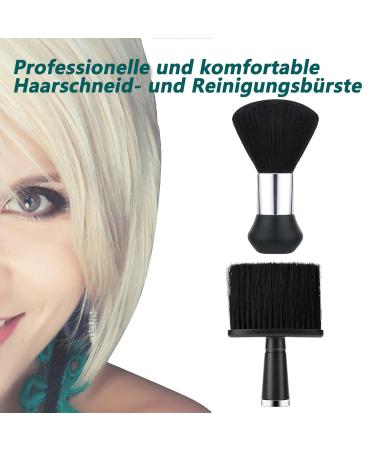 2 Pieces Hairdresser Brush Set - Soft Neck & Staub Removal Brush for Salon Stylists | Black Hair Cutting Tools - Buy Online on GoSupps.com