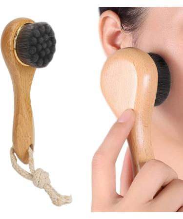 Manual Facial Cleansing Brush Long Wooden Handle Super Soft Manual Exfoliating Facial Brush Exfoliating Deep Cleansing for Home - Buy Online on GoSupps.com