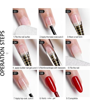 Builder Gels Nail Extension Gel 5 In 1 Pink Strengthening Gel Base Gel Color Gel Nail Polish Foundation Gel Rhinestones Glue Gel For Nail Art (01 Light pink) - Buy Online on GoSupps.com