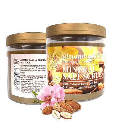 Dead Sea Collection Almond Vanilla Salt Body Scrub 23.28 OZ | Pure Oils & Minerals for Exquisite Skin Care - Buy Online on GoSupps.com
