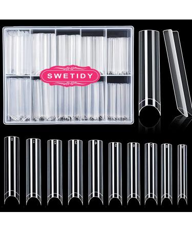XXL No C Curve Square Nail Tips for Acrylic Nails Professional Set  SWETIDY 200PCS Clear Straight Square Shape Nail Tips Half Cover Long Fake Nails for Nail Salon and DIY Nail Art 200Pcs XXL No C Curve Square