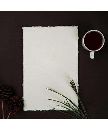 Watercolor Paper - 6 X 4 inches - Mixed Media Watercolor Paper - 150 GSM Thick Deckle Edge Virgin Cotton Handmade Paper - Off White Off White S - Buy Online on GoSupps.com