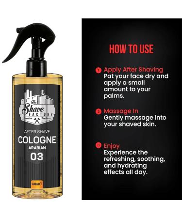the shave factory Pump Spray After Shave Cologne - Aftershave Cologne Aftershave For Men (03 Arabian) - Buy Online on GoSupps.com