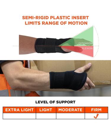Ergodyne ProFlex 4005 Wrist Brace | Adjustable Structured Support - S-Left Black Splint for Comfort & Stability - Buy Online on GoSupps.com