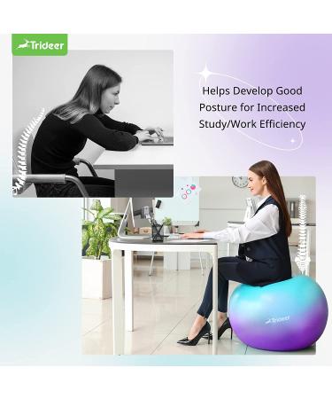 Trideer Dreamy Exercise Ball 65cm - Yoga Ball for Home Gym, Desk Chair - Fitness & Physical Therapy - Quick Pump Included - Buy Online on GoSupps.com