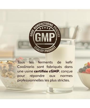 Coolinario Ferment k fir (5 Sachets de 1.5g) Cultures vivantes avec probiotiques | Cr meux & Acidul | Sans OGM Sans Conservateurs Sans Gluten 1.5 g (Lot de 5) - Buy Online on GoSupps.com
