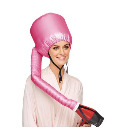 Safety Portable Hair Dryer Bonnet Attachment for Hair Styling - Deep Pink