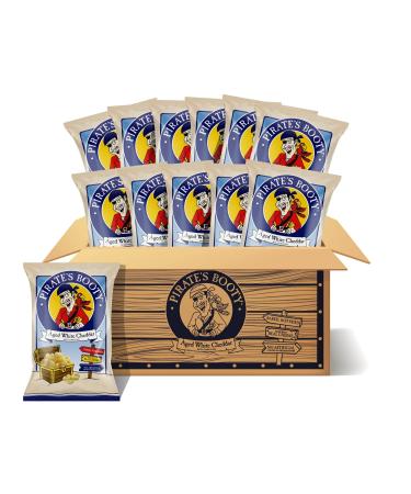 Pirate's Booty Aged White Cheddar Cheese Puffs 12ct 4oz Grocery Size Bags Gluten Free Healthy Kids Snacks