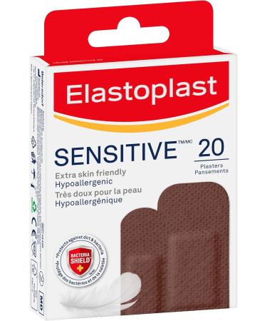 Elastoplast Sensitive Hypoallergenic Plasters for Dark Skin (20 Pieces) - Painless Soft & Breathable Fabric Plasters - Buy Online on GoSupps.com