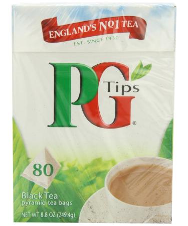 PG Tips Black Tea Pyramids Tea Bags 80 each(Pack of 6) 80 Count (Pack of 6)