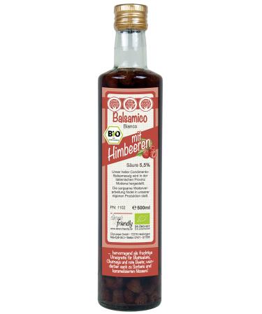 direct&friendly Organic Raspberry Vinegar, Whole Raspberry Balsamic Condimento (500ml)