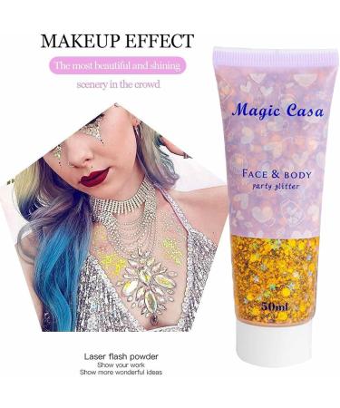 Hair Gel Body Gel Face Gel for Body and Face Hair Nail Body Gel Sparkling Body Gel for Women Fulenyi Gold 2# - Buy Online on GoSupps.com
