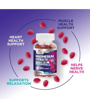 Magnesium Citrate Gummies - Sugar Free - High Bioavailability High Absorption Magnesium Gummies Supplement Improved Vegan Formula - Supports Bones Muscles & Relaxation Mag Citrate Gummy 60 Count - Buy Online on GoSupps.com