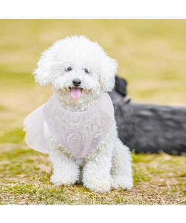 Asenku Dog Dress - Princess Lace Wedding Outfit for Small Medium Dogs & Cats | Elegant Birthday Party Formal Clothing in White - Buy Online on GoSupps.com