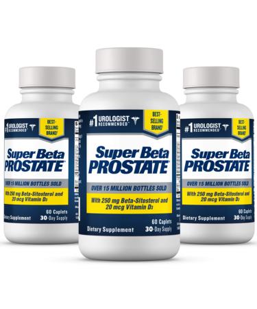 Super Beta Prostate Supplement for Men - Reduce Bathroom Trips Day & Night, Over 15 Million Bottles Sold - Promote Sleep, Better Bladder Emptying & Healthy Prostate, Beta Sitosterol (180ct, 3 Bottle)