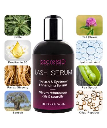 Lash Growth Serum and Brow Enhancer - Natural Rapid Grow Formula for Longer, Thicker Eyelashes - Bulk 120ml with 15 Free Dual Ended Tubes - Buy Online on GoSupps.com