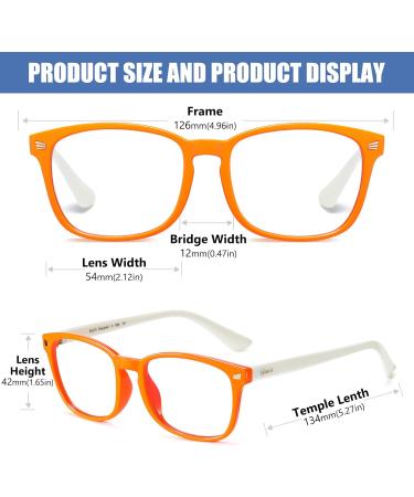 Shop Duco TR90 Blue Light Blocking Glasses for Kids | Anti-Glare Gaming Glasses for Boys & Girls (Ages 5-10) - K028 Orange/White - Buy Online on GoSupps.com