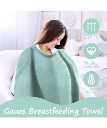 Soft Cotton Breastfeeding Cover with Towel - Green | Multi-Use Nursing and Stroller Cover for Moms - Buy Online on GoSupps.com