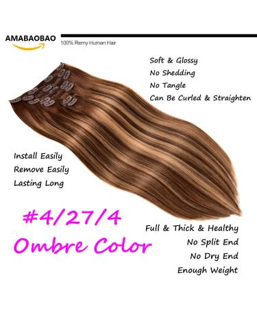 120g 7pcs Clip in Hair Extensions 14 Chocolate Brown/Caramel Blonde #4/27/4 - Buy Online on GoSupps.com